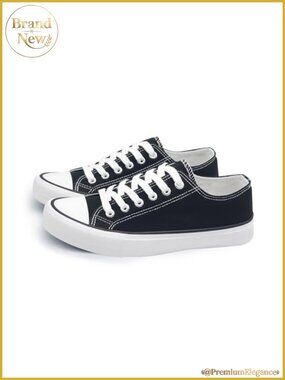 Women's Low Top Canvas Lace Up Fashion Sneakers Casual Walking Running Shoes